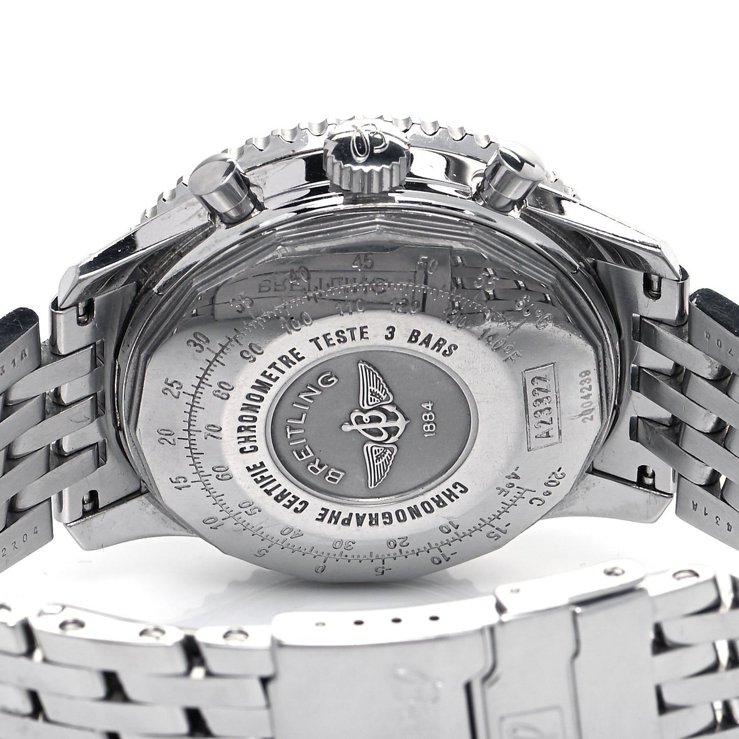 Stainless Steel 42mm Navitimer Chronograph Automatic Watch Black A23322