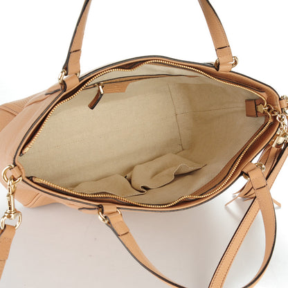 Gucci Pebbled Calfskin Small Soho Top Handle Bag Camelia 5 of 7