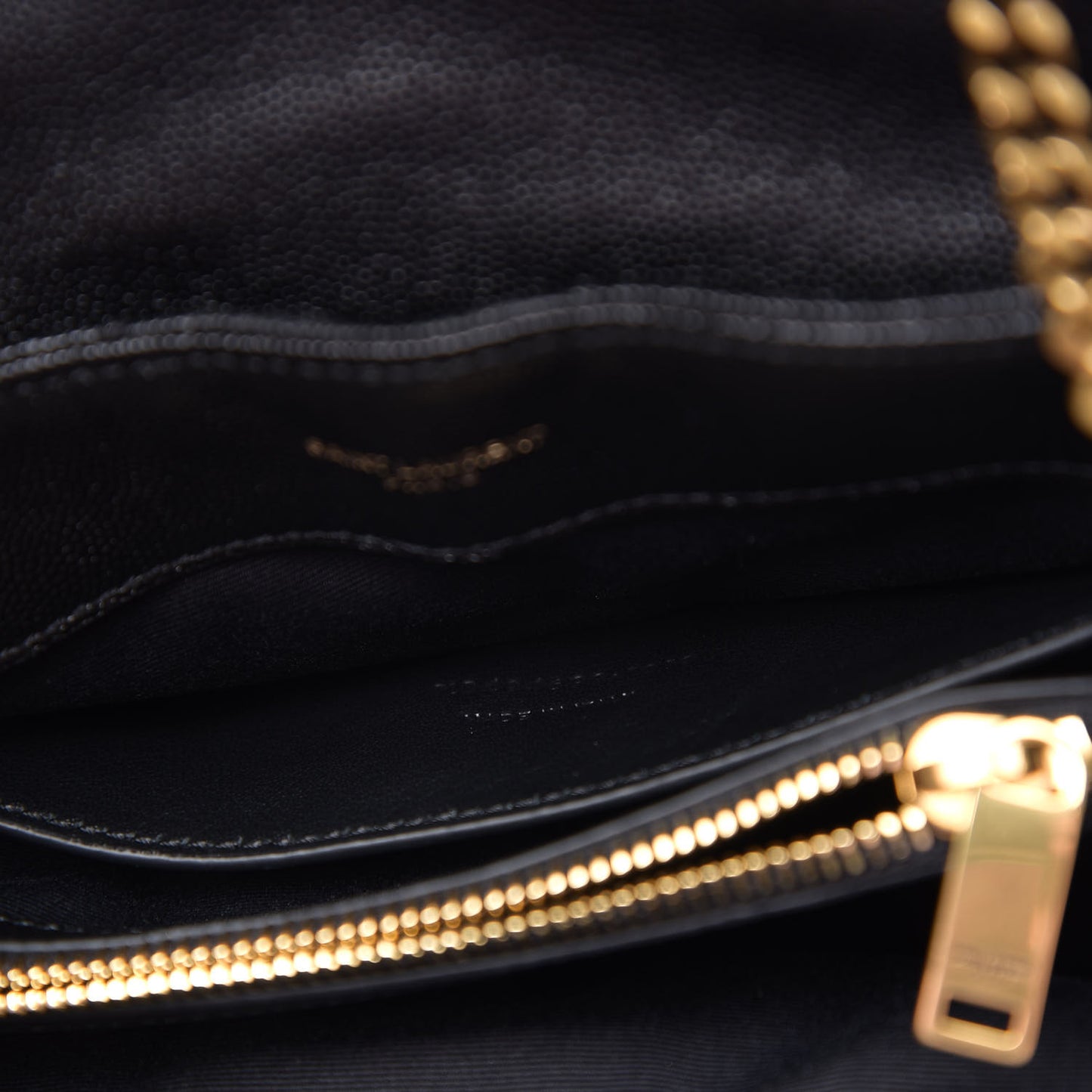 Grain de Poudre Calfskin Y Quilted Monogram Small Loulou Chain Satchel Black