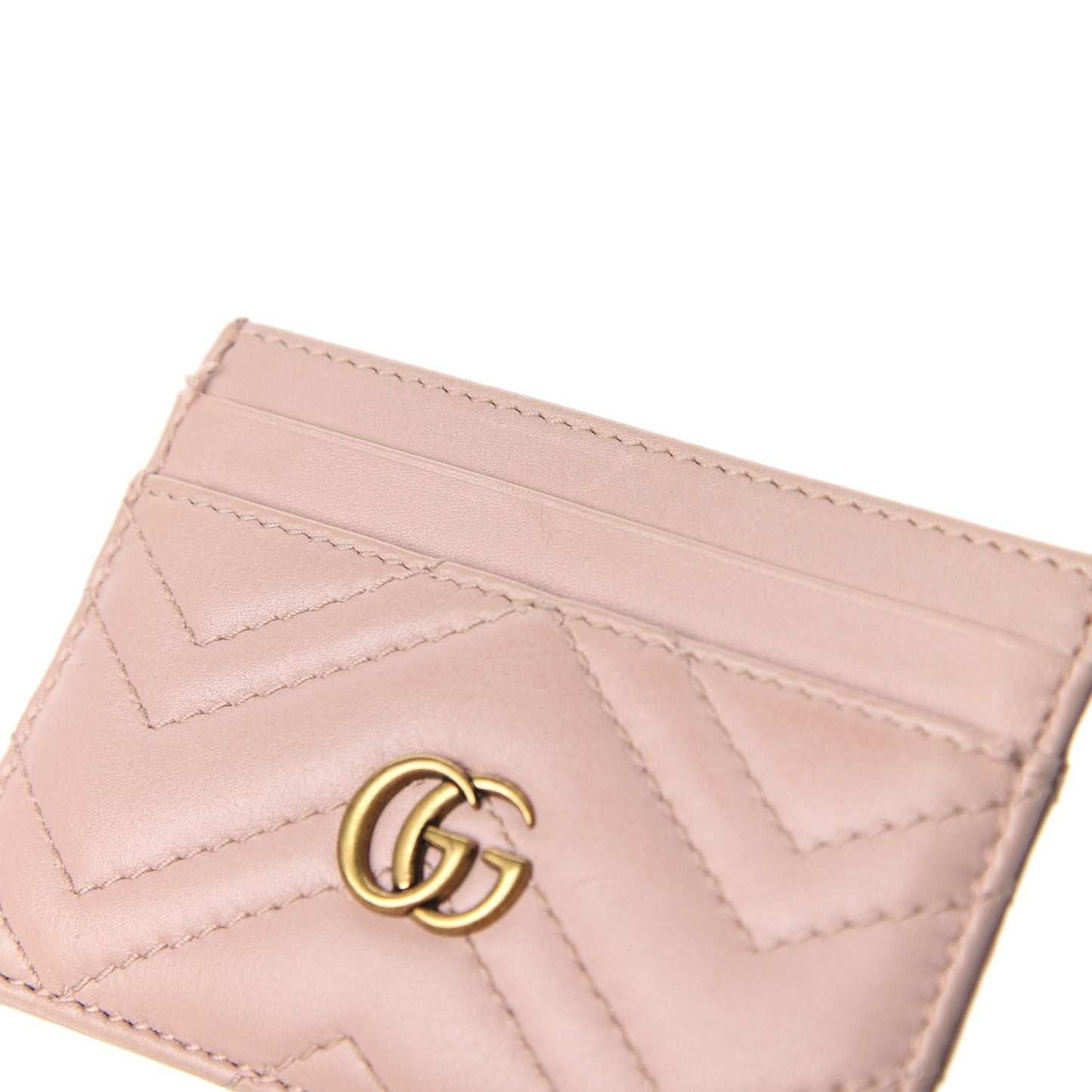 Calfskin Matelasse GG Marmont Card Holder Perfect Pink