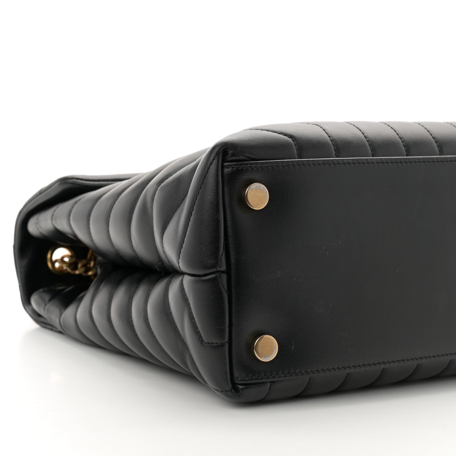 Saint Laurent Calfskin Y Quilted Monogram Large Loulou Chain Satchel Black 9 of 10