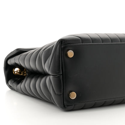 Saint Laurent Calfskin Y Quilted Monogram Large Loulou Chain Satchel Black 9 of 10