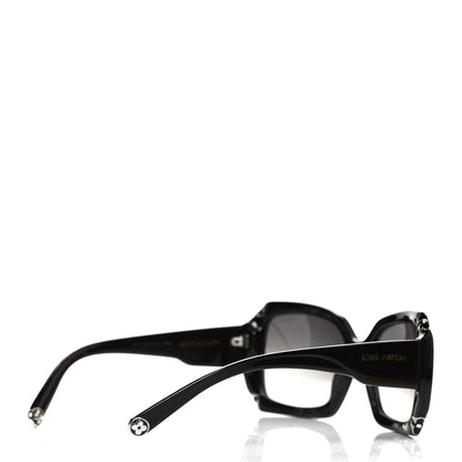 Louis Vuitton Acetate Hortensia Sunglasses Z0365W Black Glitter 4 of 8