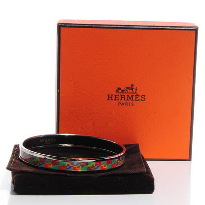 Hermes Enamel Narrow Printed Optique Chaine D'Ancre Bracelet 62 5 of 5