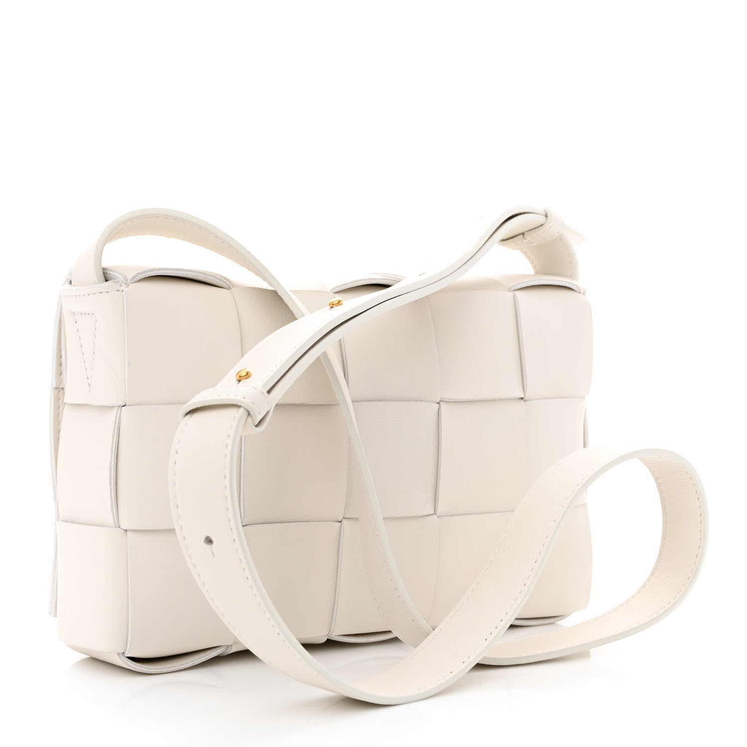 Bottega Veneta Lambskin Maxi Intrecciato Cassette Crossbody Bag White 2 of 10