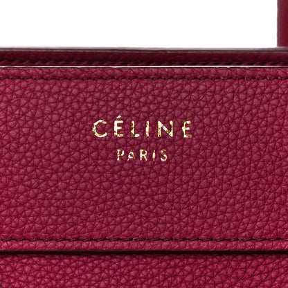 Celine Drummed Calfskin Micro Luggage Plum 8 of 12