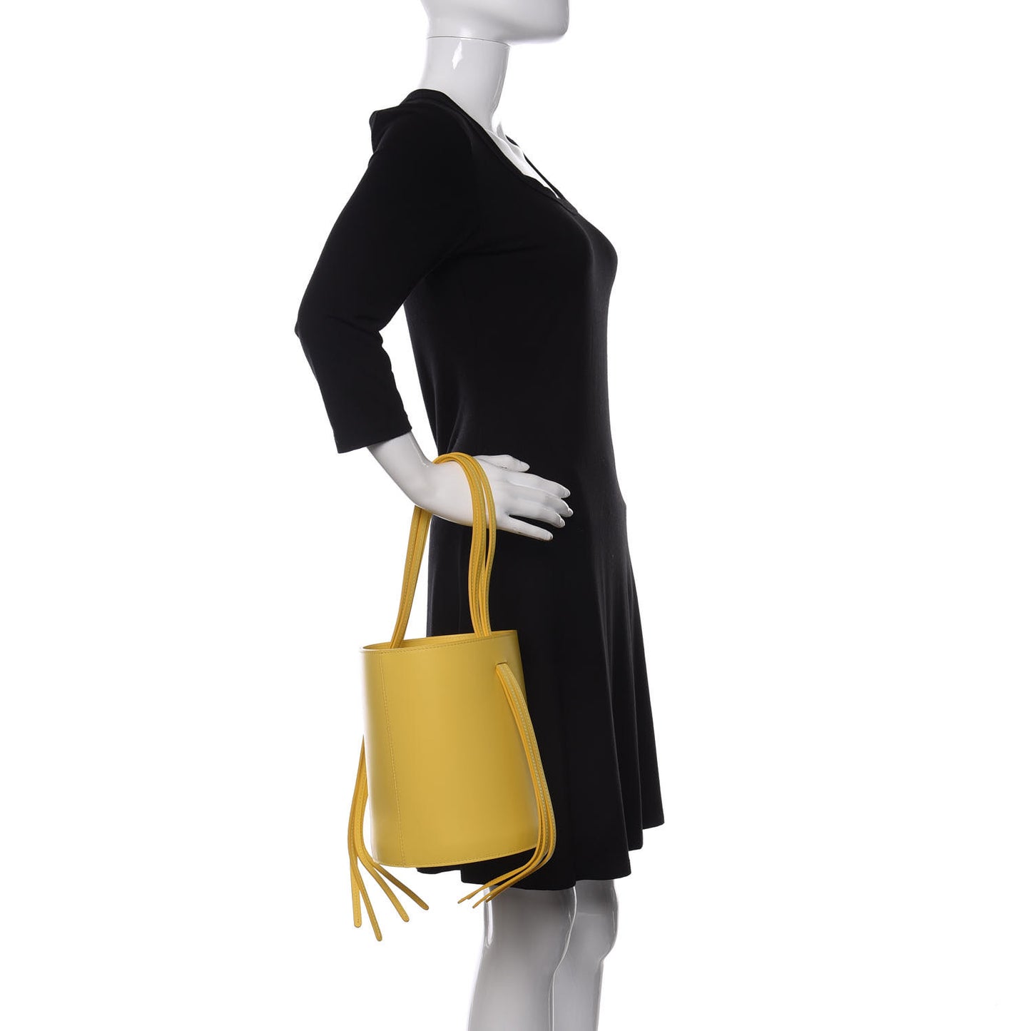 Calfskin Fringe Bucket Bag Sun