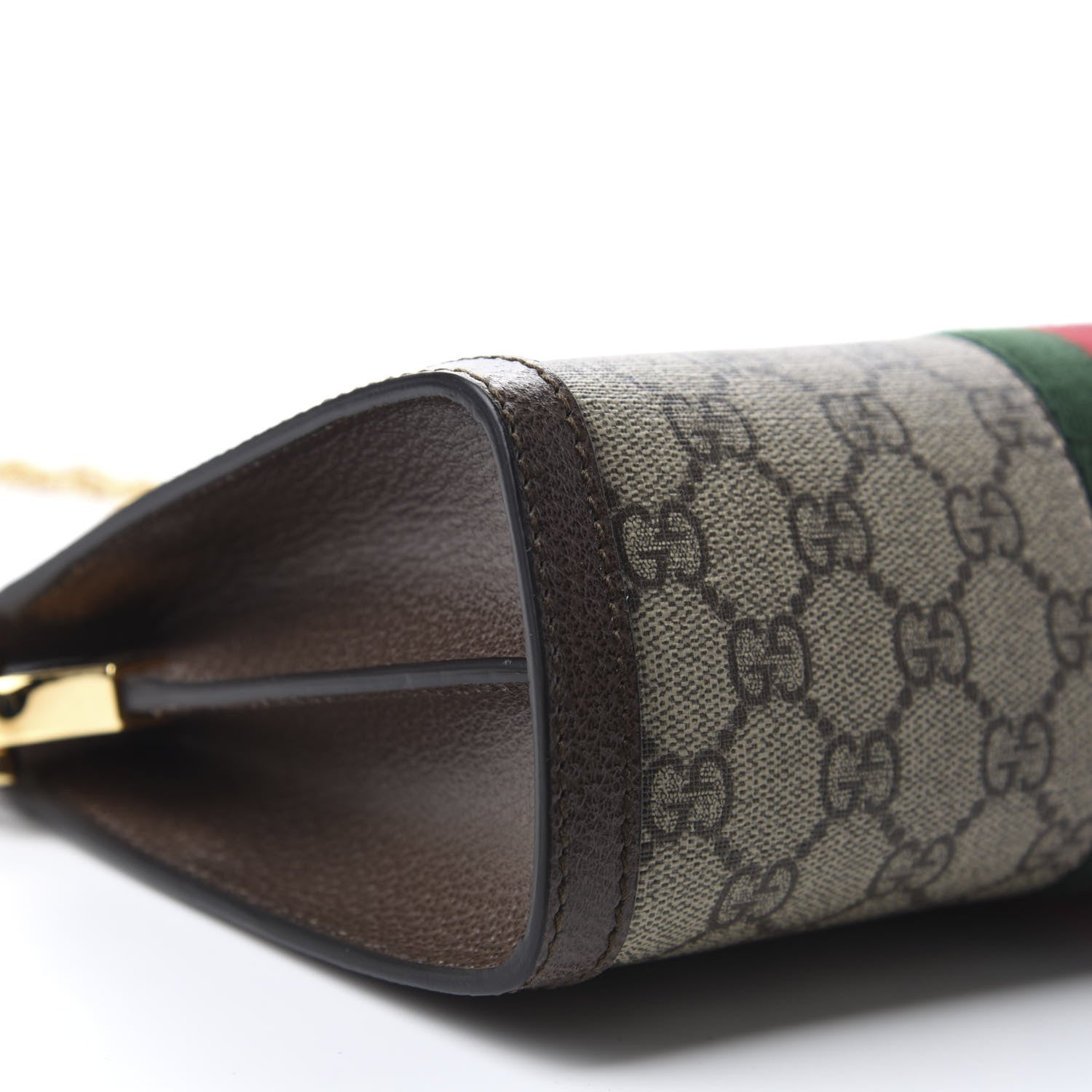 Gucci GG Supreme Monogram Web Small Ophidia Chain Shoulder Bag Brown 6 of 10