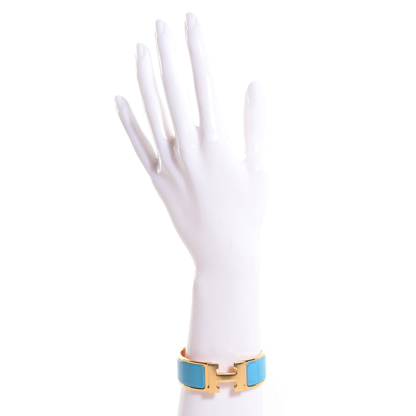 Enamel Clic Clac H Wide Bracelet PM Bleu Azure