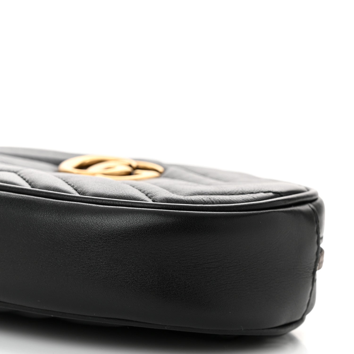 Gucci Calfskin Matelasse GG Marmont Belt Bag 85 34 Black 10 of 10
