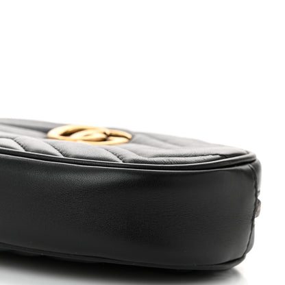 Gucci Calfskin Matelasse GG Marmont Belt Bag 85 34 Black 10 of 10