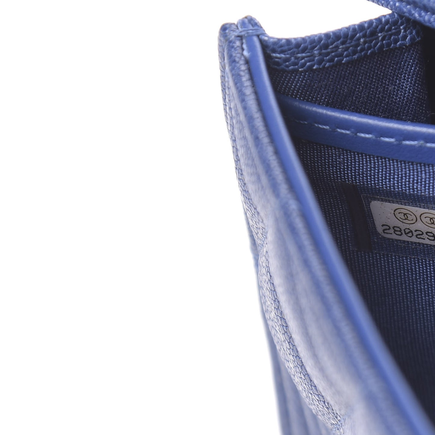 Caviar Quilted Boy Flap Wallet Blue