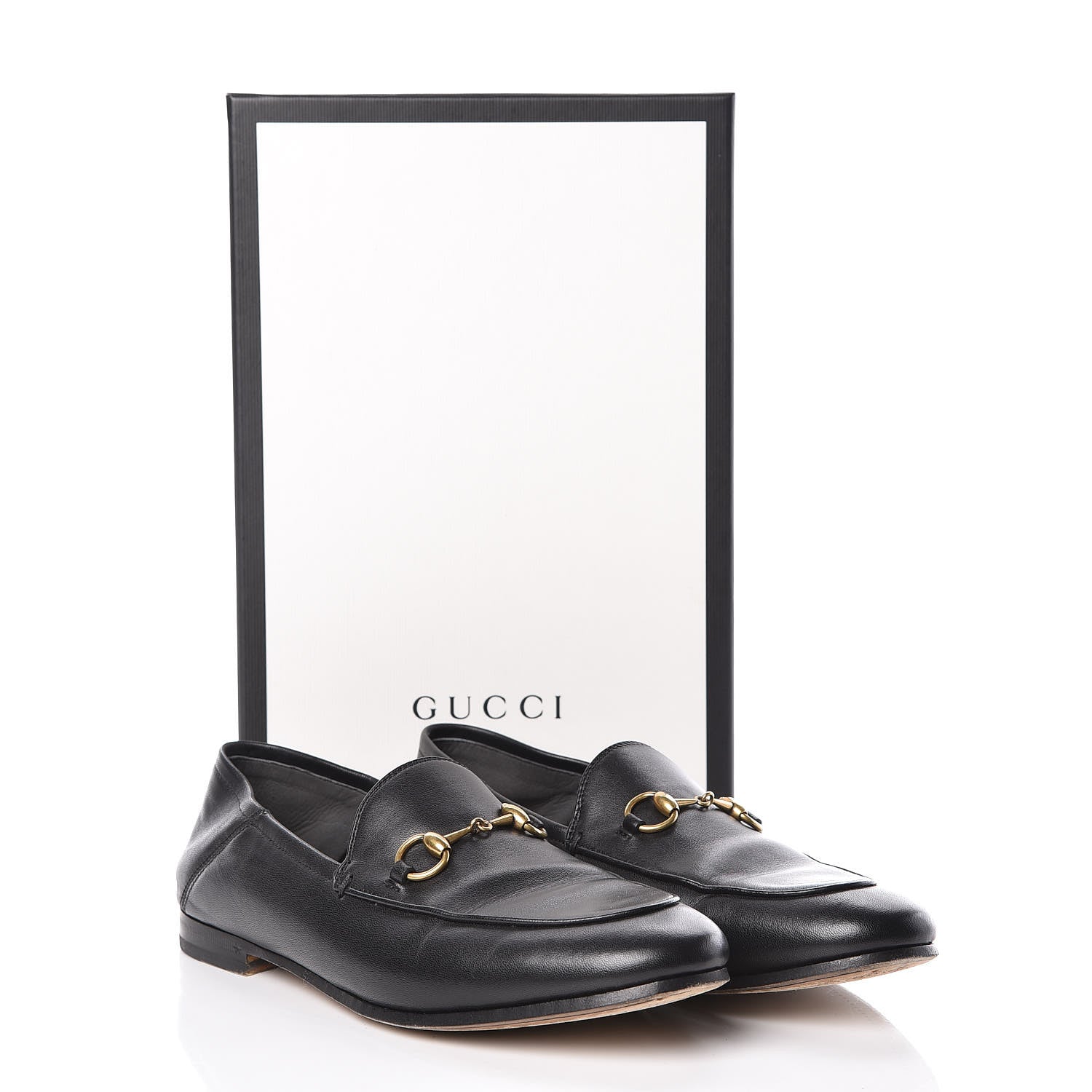 Gucci Lambskin Womens Brixton Horsebit Loafers 37.5 Black 11 of 11