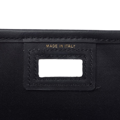 Fendi Glazed Fabric Vitello Century FF 1974 Stamp Patch Mini Peekaboo Defender Cover Mogano Panna Black 6 of 10