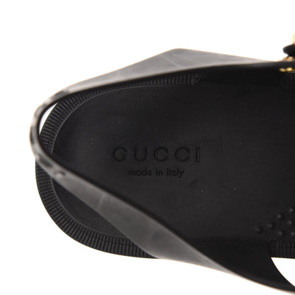 Gucci Rubber Crystal Womens Buckle Strap Sandals 36 Black 8 of 9
