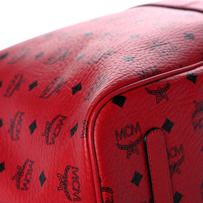 MCM Visetos Large Liz Reversible Shopper Tote Ruby Red 10 of 13