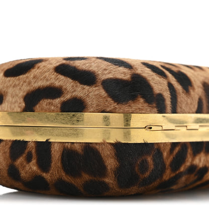 Alexander McQueen Calf Hair Leopard Print Skull Box Clutch 9 of 10