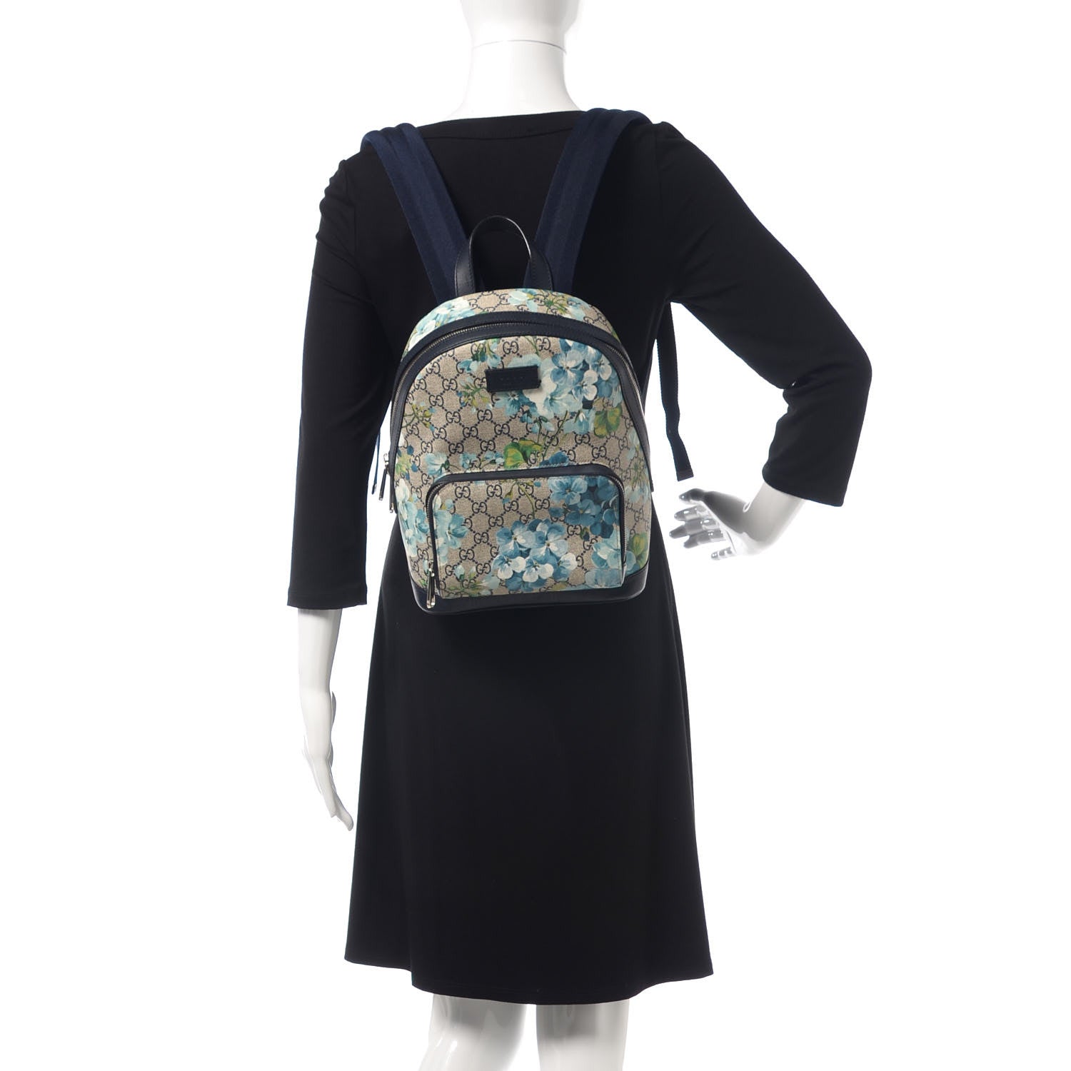 Gucci GG Supreme Monogram Blooms Small Day Backpack Blue 2 of 12
