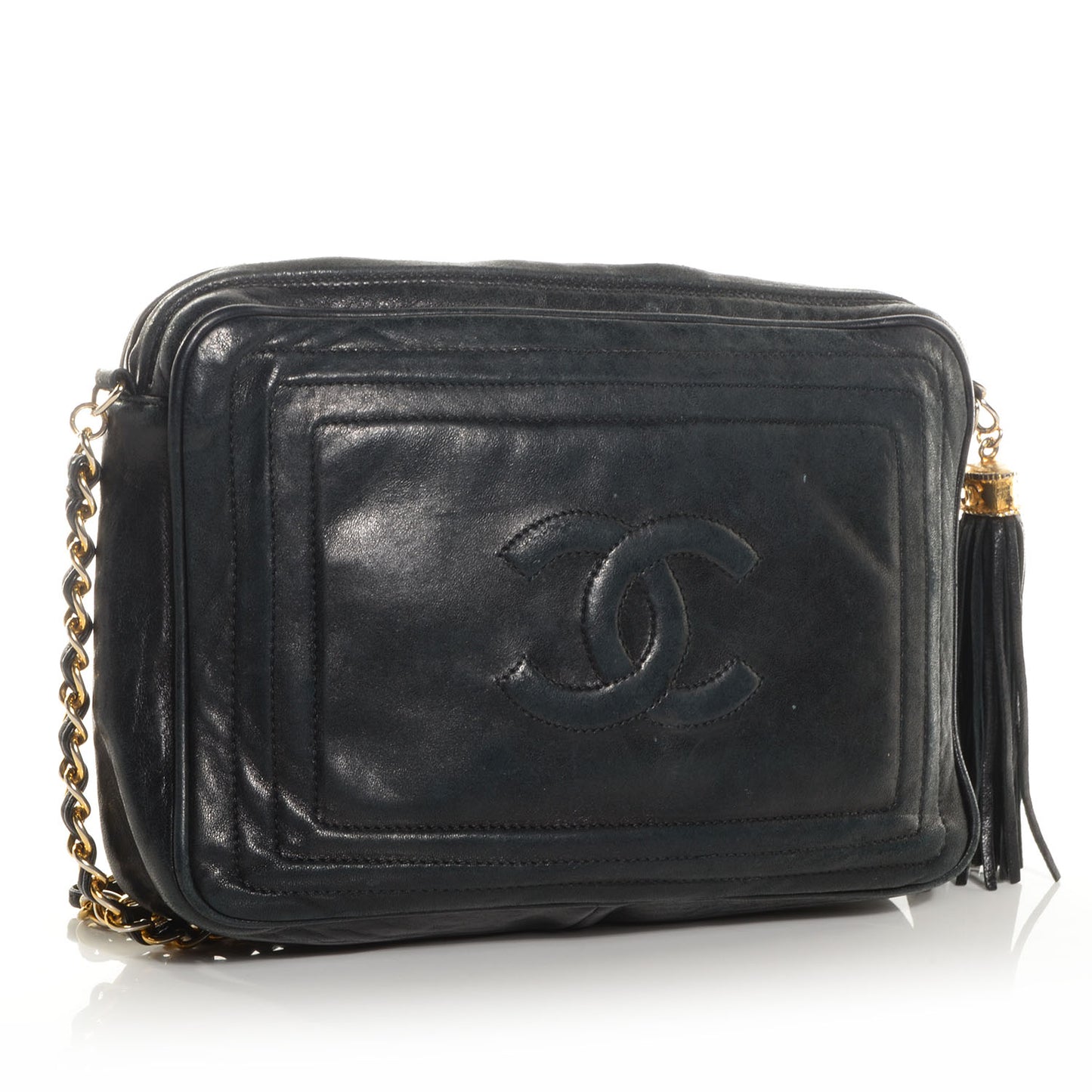 Lambskin Tassel Camera Case Black