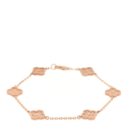 Van Cleef & Arpels 18K Rose Gold 6 Motifs Sweet Alhambra Bracelet 2 of 5