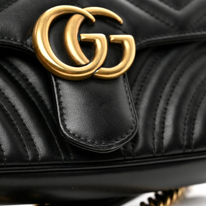 Gucci Calfskin Matelasse Mini GG Marmont Shoulder Bag Black 11 of 11