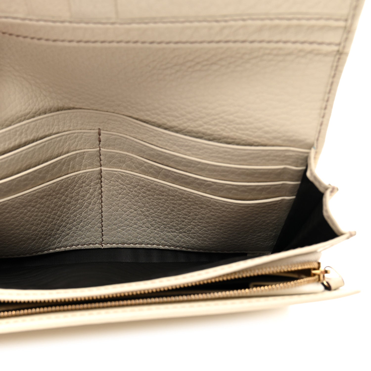 Gucci Pebbled Calfskin Large Soho Continental Wallet Off White 5 of 7