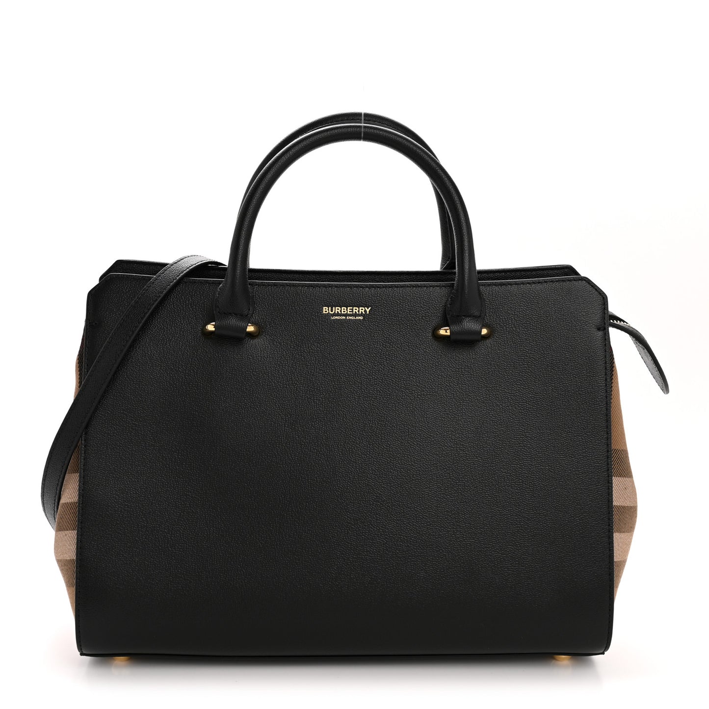 Calfskin Mega Check Small Banwell Tote Black