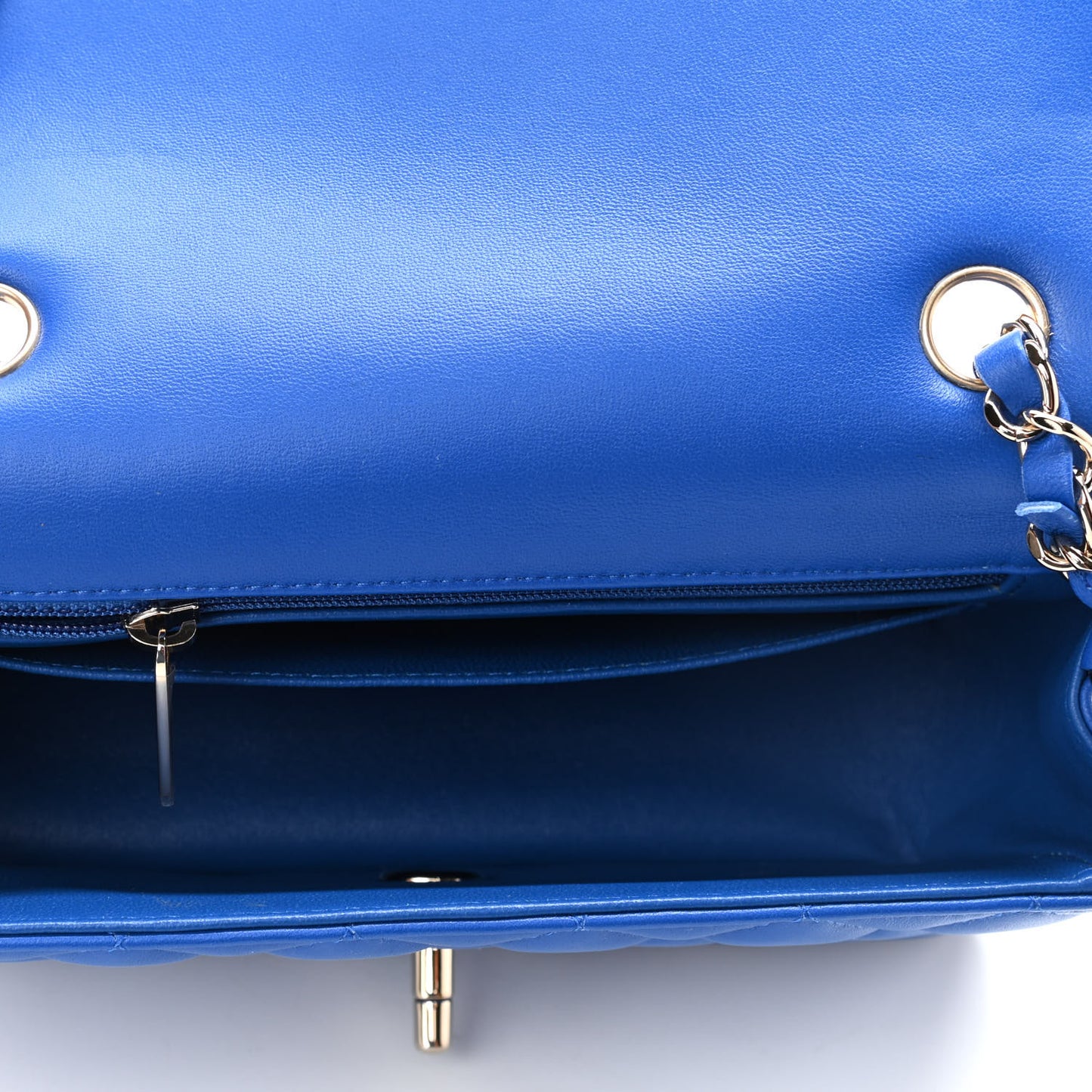 Lambskin Quilted Mini Rectangular Flap Royal Blue