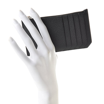 Saint Laurent Grained Calfskin 5 Fragments Zip Pouch Card Holder Black 2 of 7