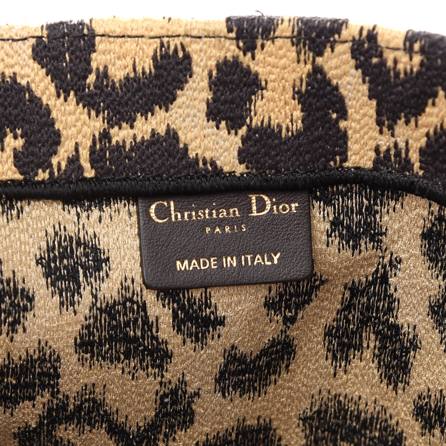 Christian Dior Canvas Mizza Embroidered Large Leopard Book Tote Beige 8 of 9