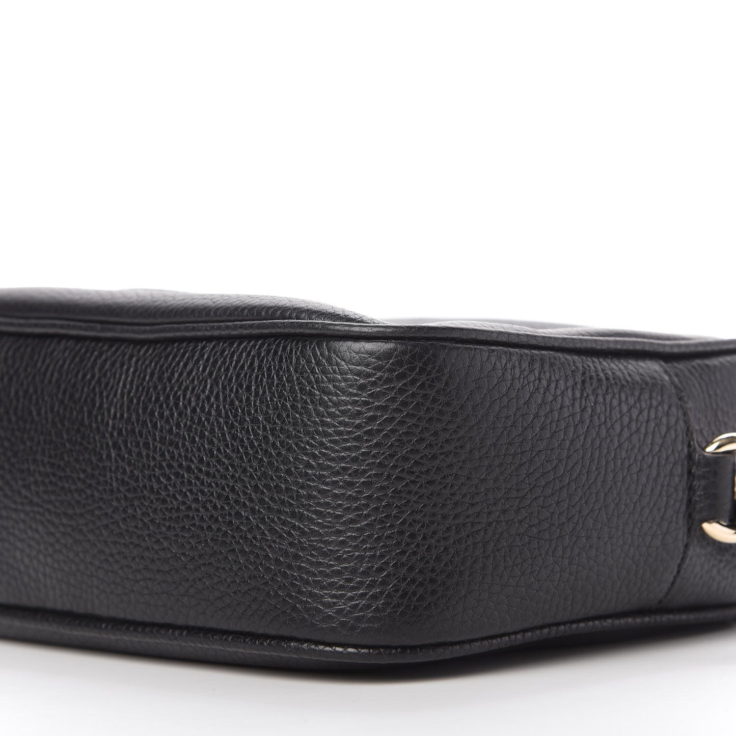 Pebbled Calfskin Small Soho Disco Bag Black