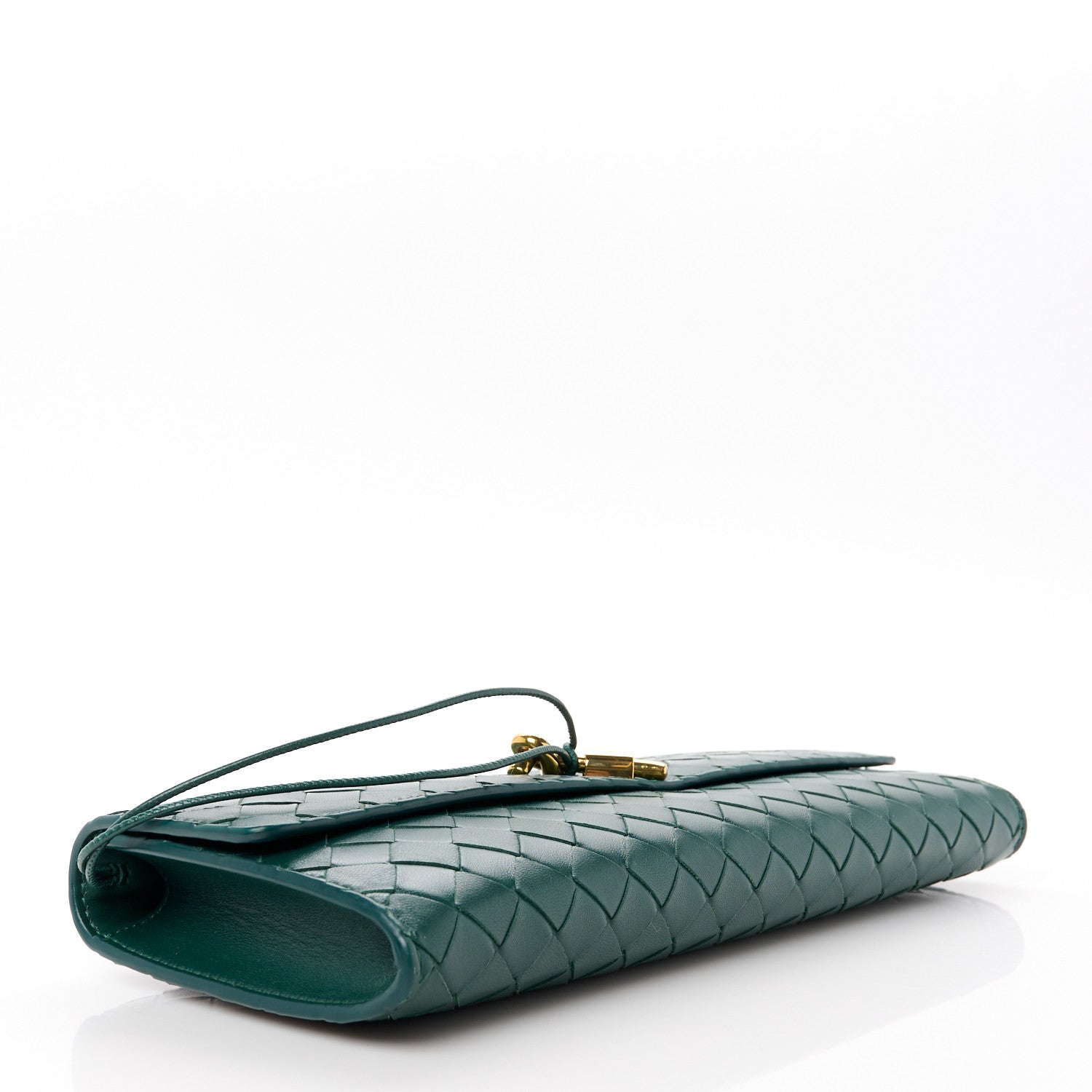 Bottega Veneta Nappa Intrecciato Long Andiamo Top Handle Clutch Emerald Green 4 of 10