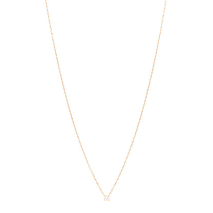 Tiffany 18K Rose Gold Diamond .14ct Solitaire Pendant Necklace 1 of 5