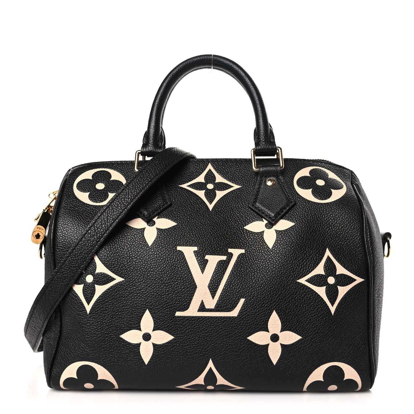 Empreinte Monogram Giant Speedy Bandouliere 25 Black Beige