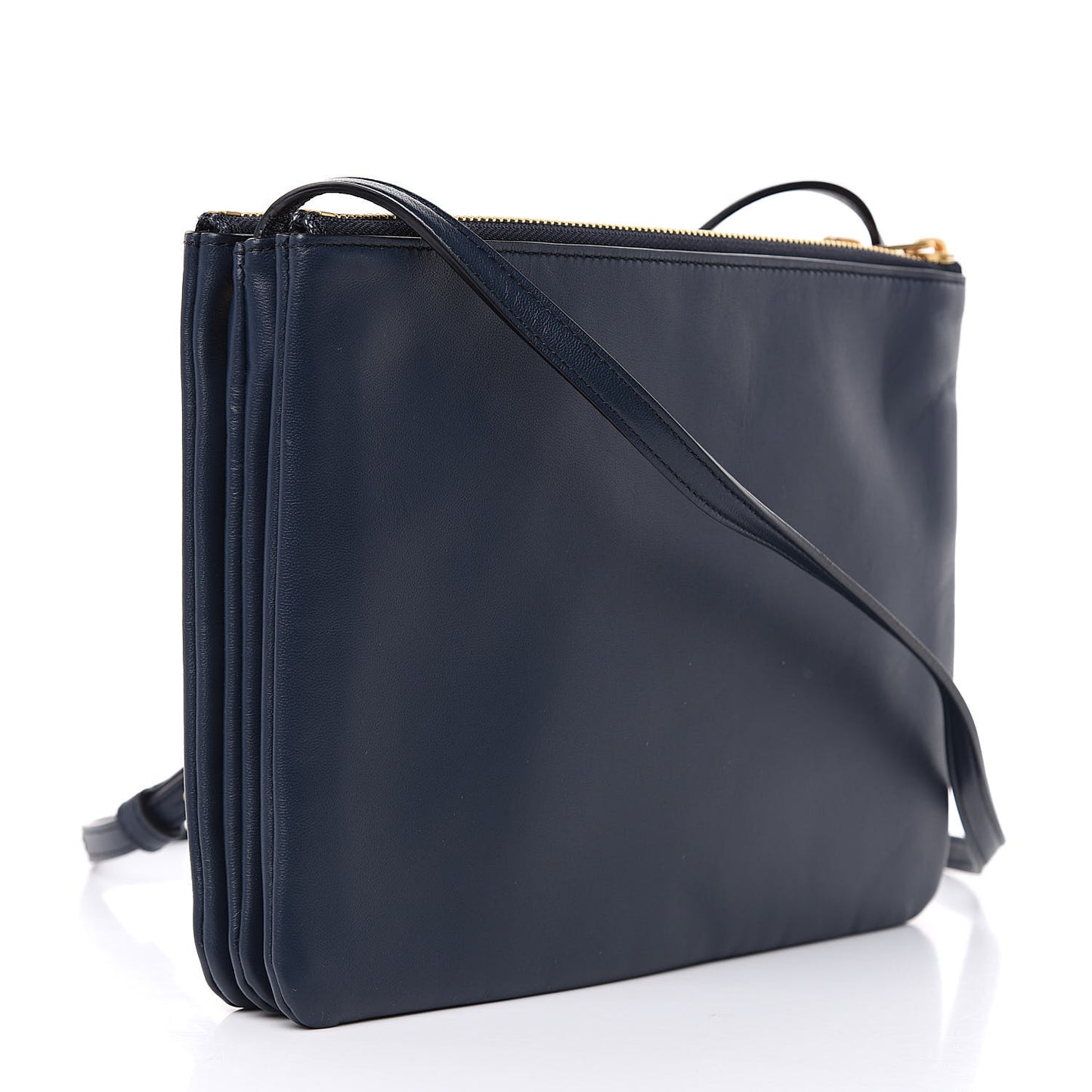 Lambskin Small Trio Crossbody Bag Abyss Blue