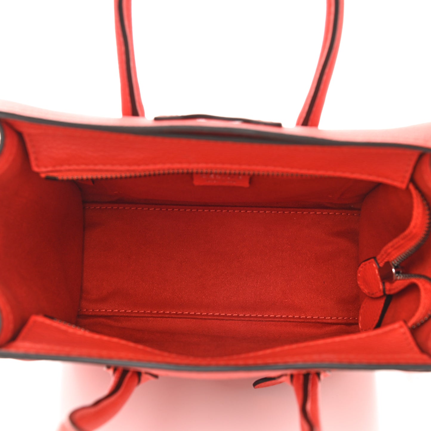 Drummed Calfskin Nano Luggage Vermillion