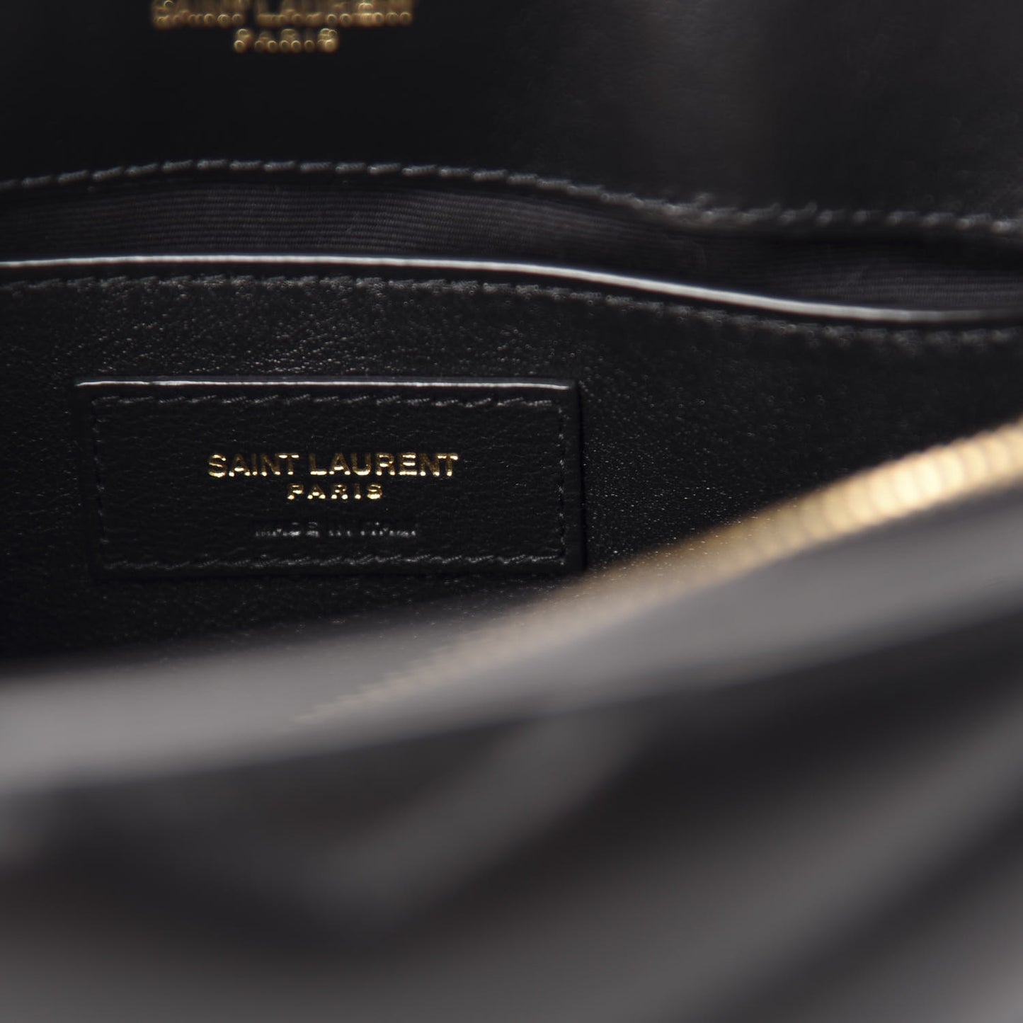 Calfskin Y Quilted Monogram Small Loulou Chain Satchel Black