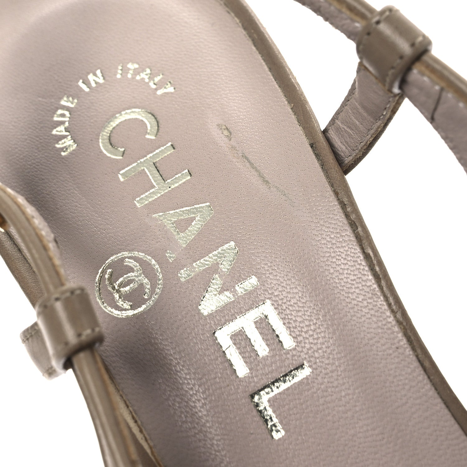 Chanel Metallic Lambskin Cap Toe CC Slingback Heels 36 Beige Gold 13 of 17