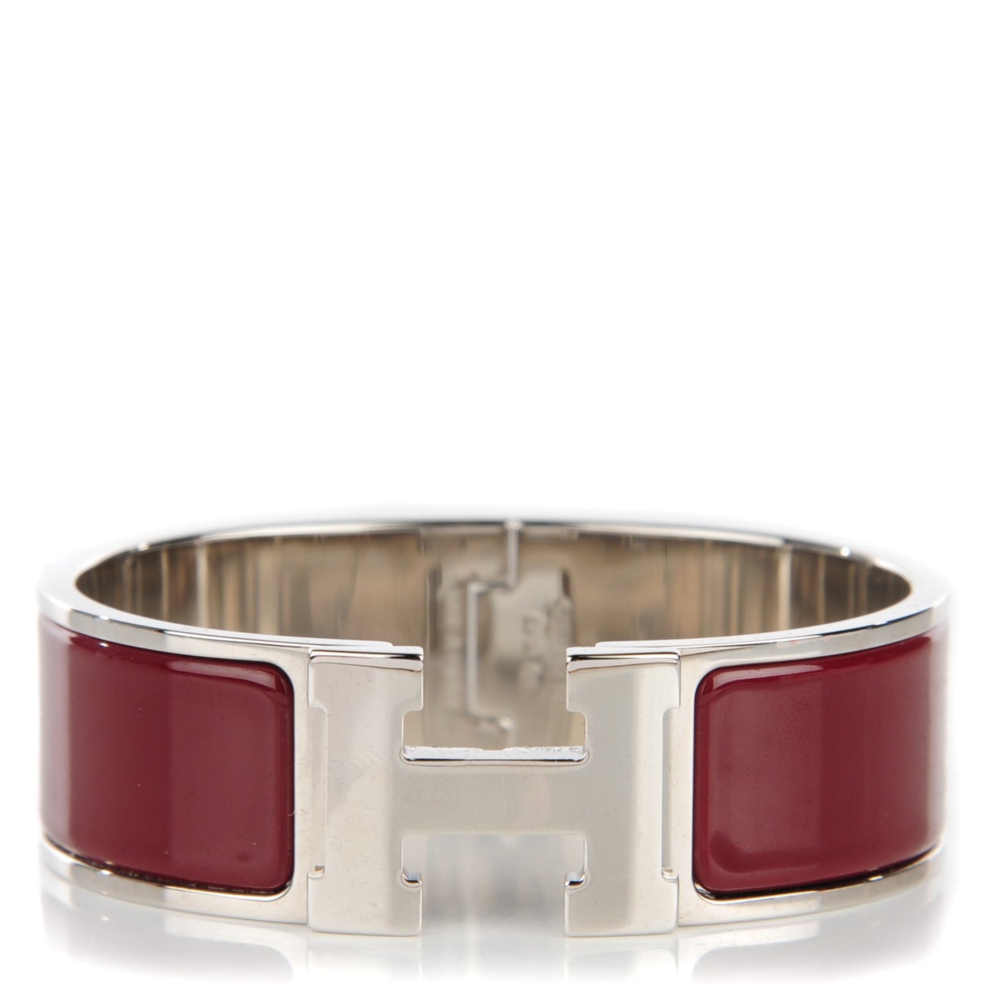 Enamel Wide Clic Clac H Bracelet GM Bourgogne