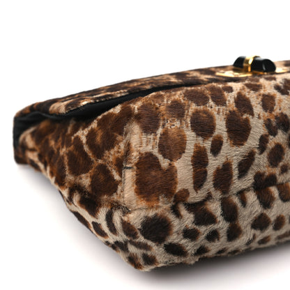 Lanvin Calfskin Pony Hair Happy Square Shoulder Bag Leopard 8 of 9