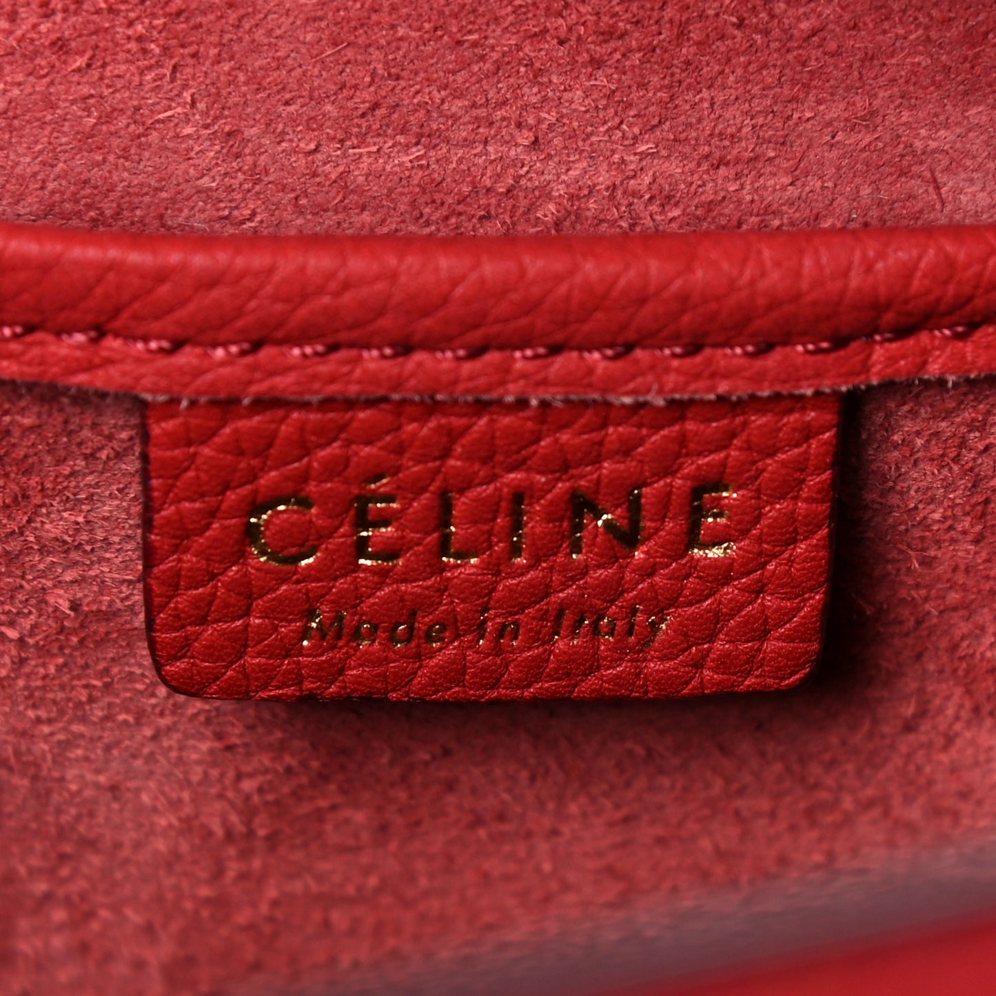 Drummed Calfskin Nano Luggage Red
