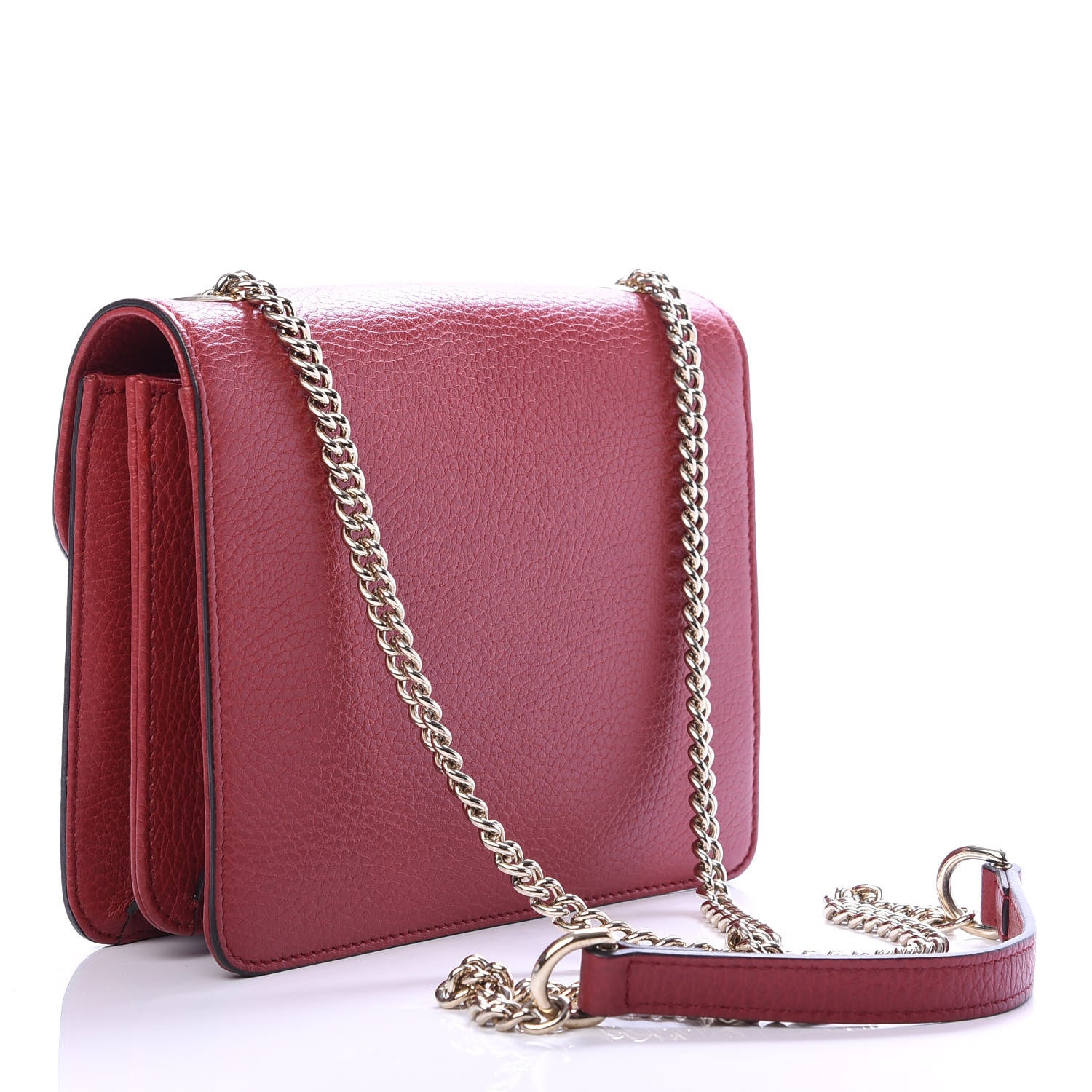 Gucci Dollar Calfskin Small Interlocking G Shoulder Bag Red 3 of 11