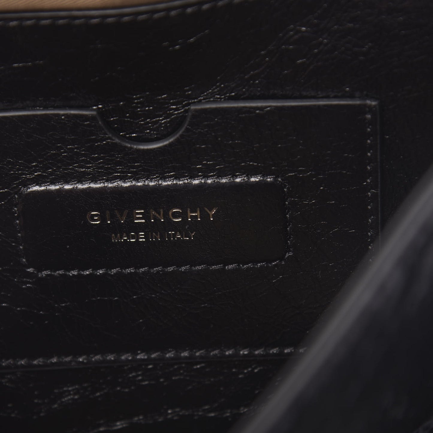 Creased Patent Calfskin Medium ID Flap Black