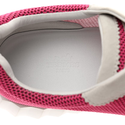 Hermes Air Mesh Suede Goatskin Bouncing Sneakers 40 Rose Multicolor 7 of 9