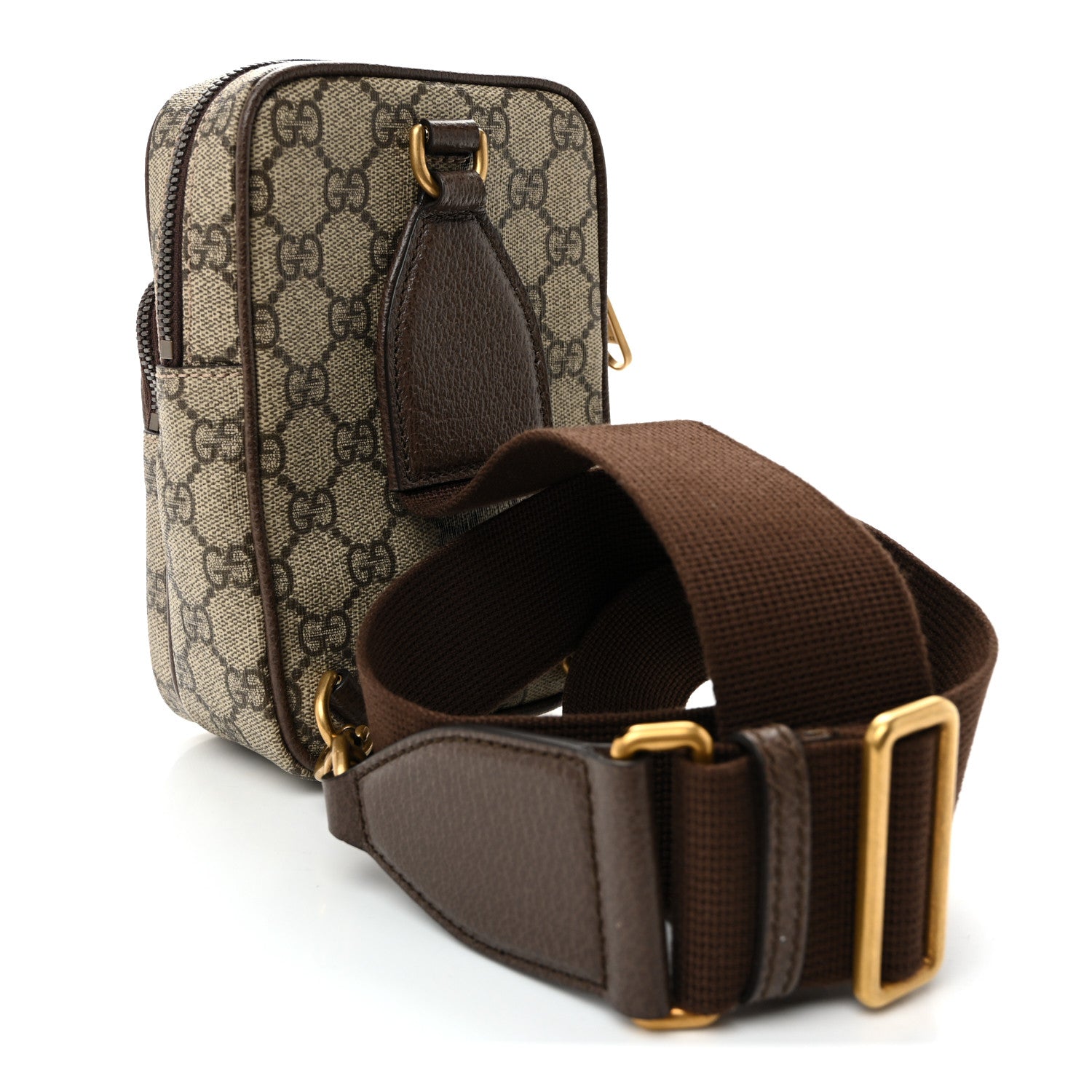 Gucci GG Supreme Monogram Web Mini Ophidia Messenger Brown 3 of 10