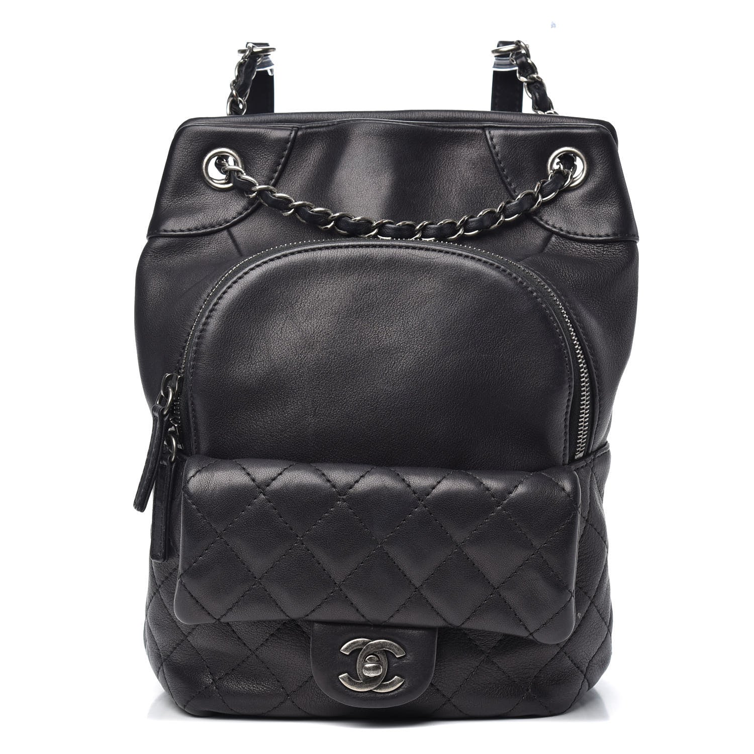 Chanel Lambskin Quilted Drawstring Backpack Black 1 of 11