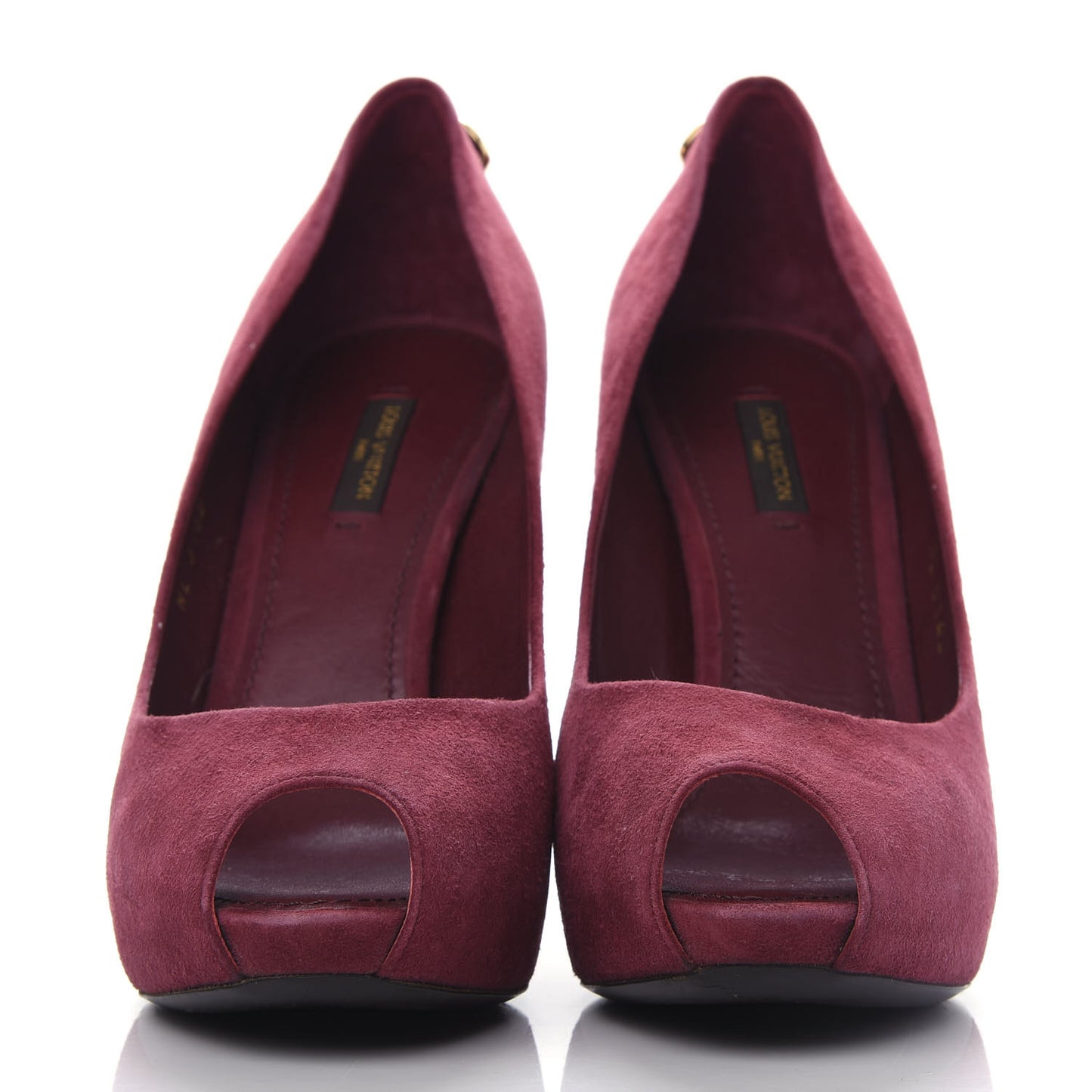 Suede Oh Really Peep Toe Pumps 38.5 Grenat