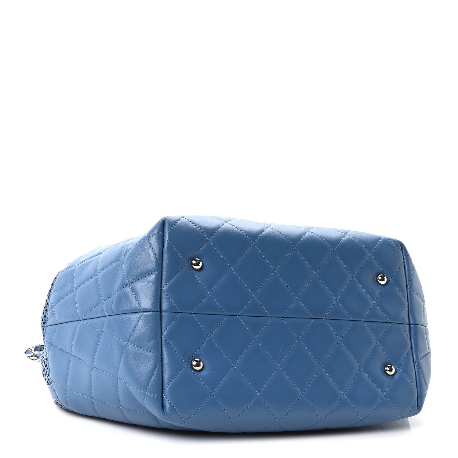 Chanel Calfskin Perforated Up In The Air North South Tote Blue 4 of 10