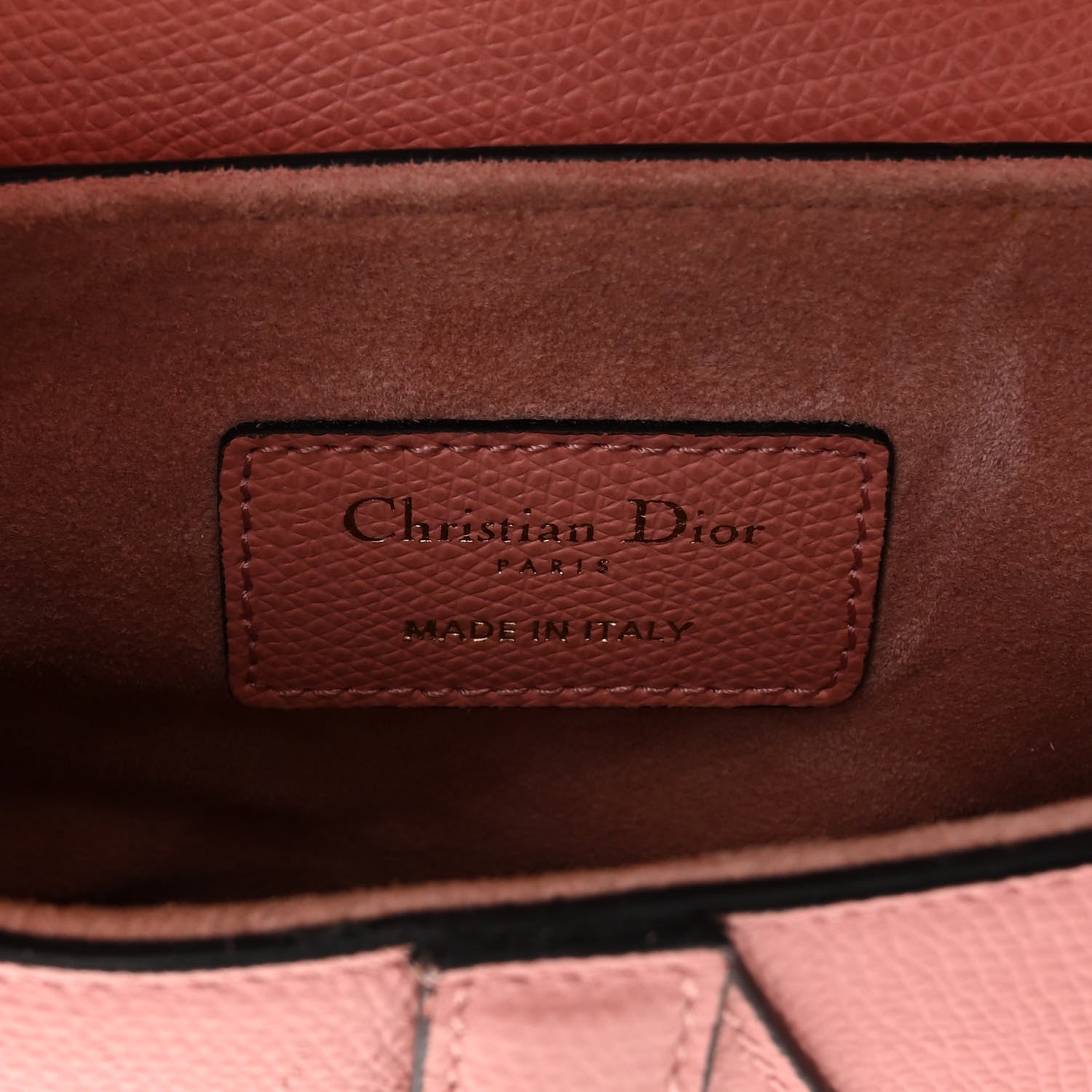 Christian Dior Grained Calfskin Mini Saddle Bag Pink 6 of 10