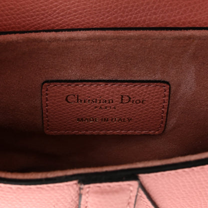 Christian Dior Grained Calfskin Mini Saddle Bag Pink 6 of 10